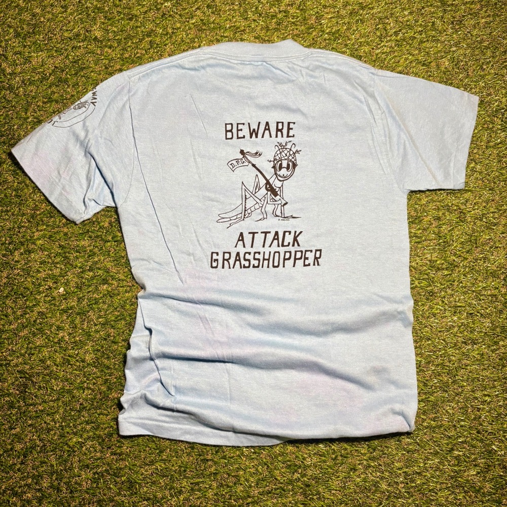 Vintage Miller Utah DPG Dugway Proving Ground Attack Grasshopper T-Shirt Blue M